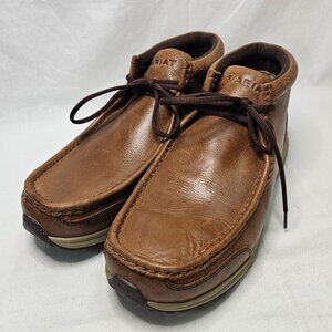 Ariat Spitfire Brown Leather Moc Toe Chukka Lace Up Shoes Loafers Mens Size 11.5